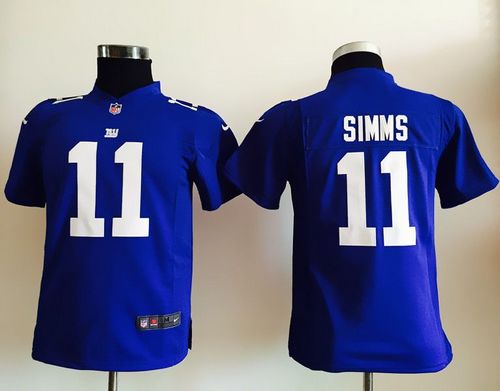 Nike Giants #11 Phil Simms Royal Blue Team Color Youth Stitched NFL Elite Jersey